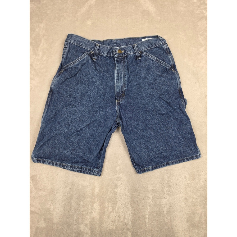 Wrangler Carpenter Shorts Men 32 Blue Denim Workwear Utility 64000ID